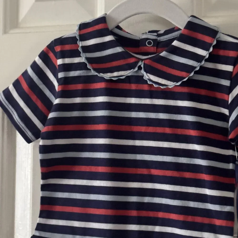 New Classic Prep Kids Girls Izzy Bodysuit East Beach Stripe Size 6-9 months